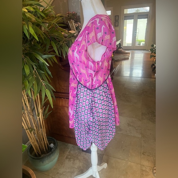 ND Weekend ladies, short sleeve floaty, scarf style top Small giraffe print pink - Picture 13 of 14